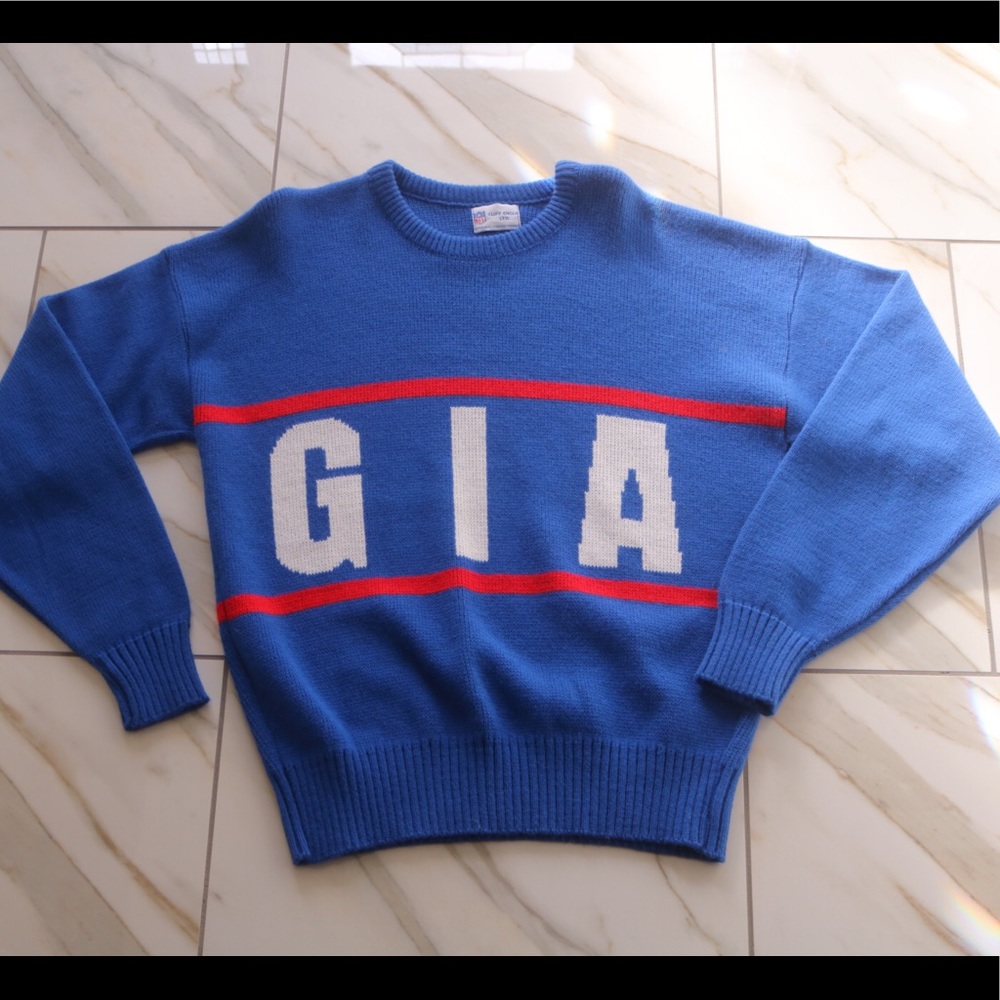 VTG NY GIANTS SWEATER SIZE LARGE